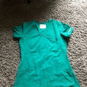 Hunter green scrub top and bottoms